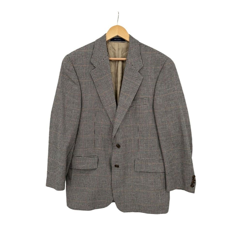 Ralph Ralph Lauren Houndstooth‎ Jacket Suit Coat Mens 40R Classic Luxury